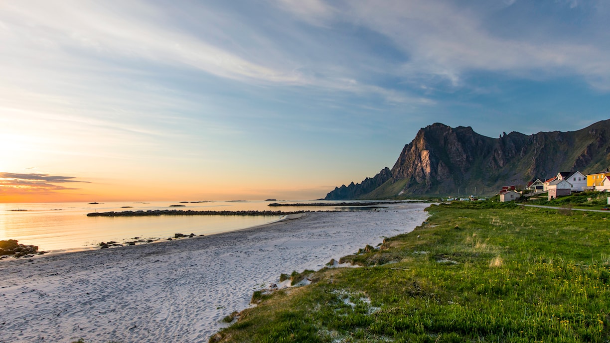 Bleik. Norwegische Landschaftsroute Senja.