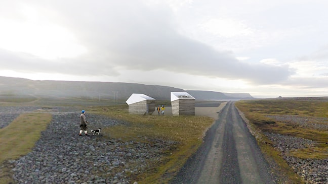 Two service buildings with toilet facilities, upgrading of car park.