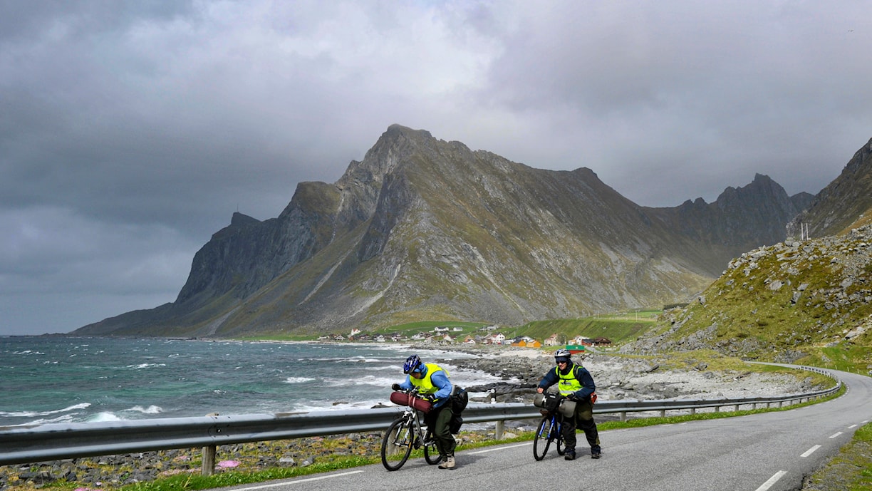 Flakstad. Norwegische Landschaftsroute Lofoten.