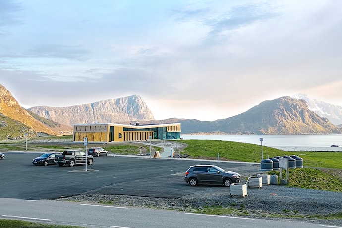 From the new visitor center there is a great view of Hauklandstranda, the sea and the mountains to the southwest.