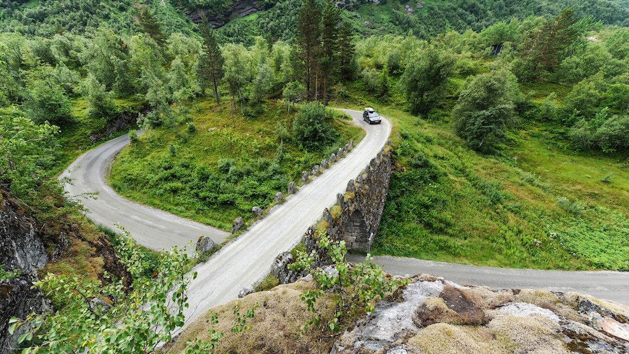 "Knuten", Geiranger.  Norwegische Landschaftsroute Geiranger - Trollstigen.