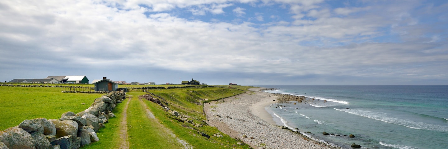 Jæren mit langen Stränden und Steinzäunen.